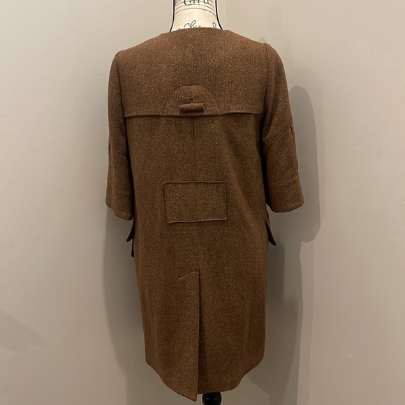 Anthropologie McGinn Knightsbridge Brown Metallic Gold Tweed Jacket - Picture 13 of 16
